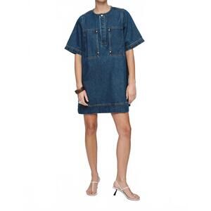 NEW MARLE patch pocket dress in blue